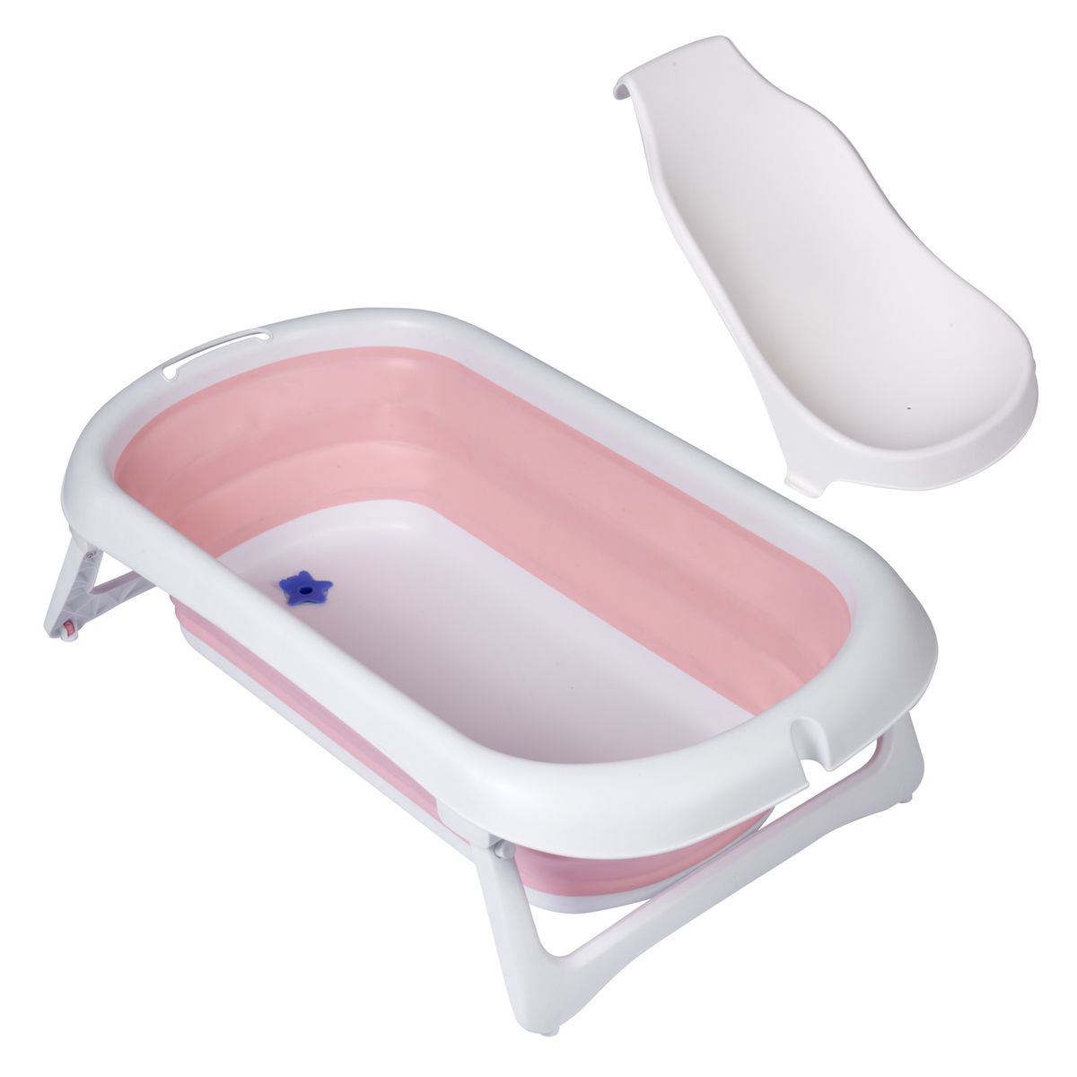 BBQOOL - Bañera Plegable Splashy Pink + Soporte Ergonómico