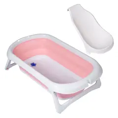 BBQOOL - Bañera Plegable Splashy Pink + Soporte Ergonómico