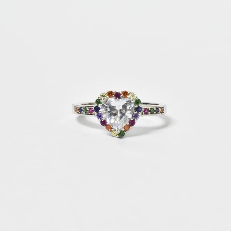 ROSETT - Anillo halo de colores en forma de corazón