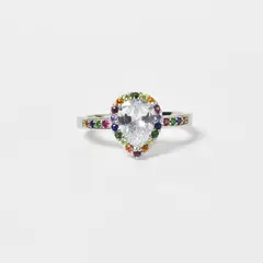 ROSETT - Anillo halo de colores en forma de gota