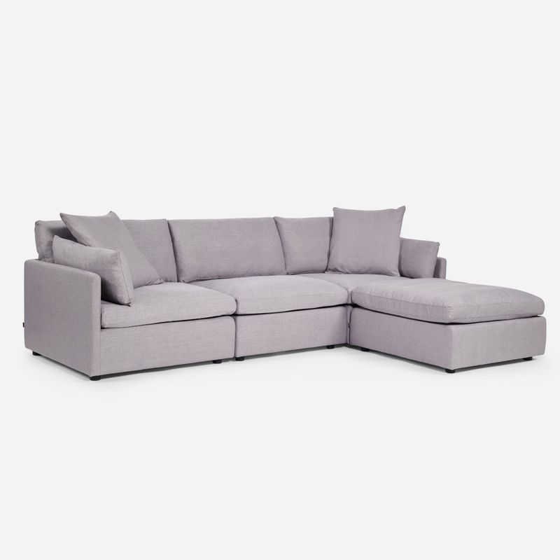 ROSEN - Sofá Seccional Rosen Georgia 4 piezas Tela Gris