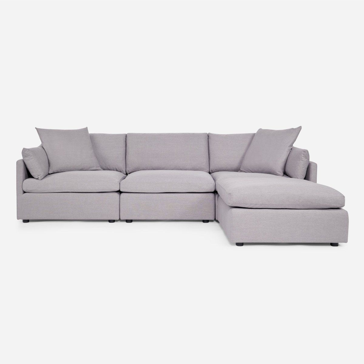 ROSEN - Sofá Seccional Rosen Georgia 4 piezas Tela Gris