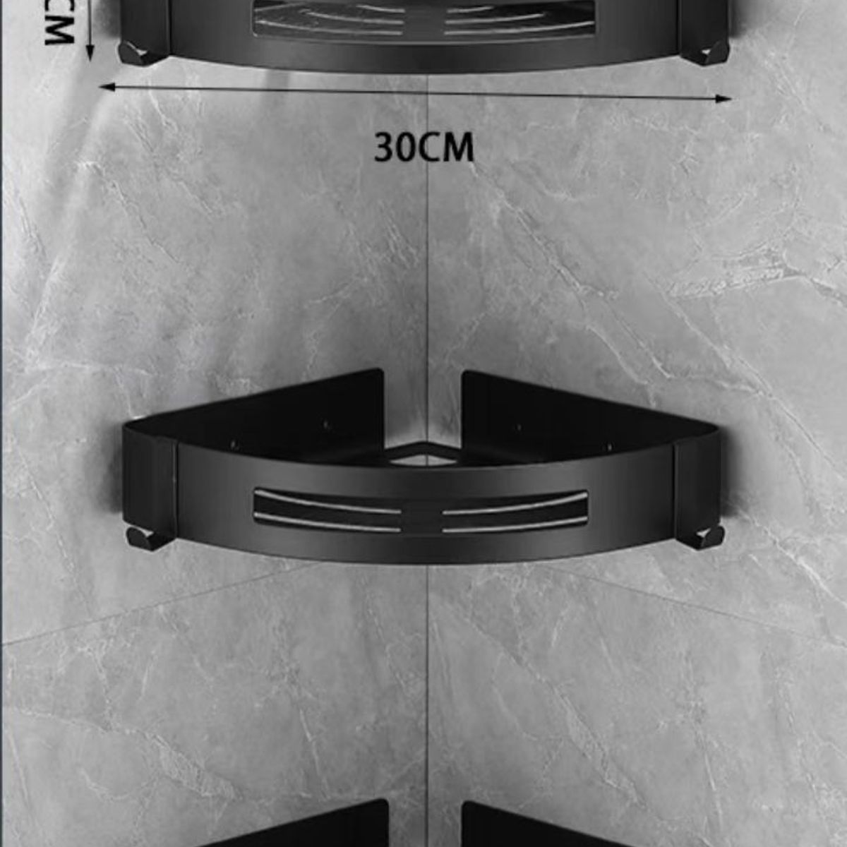 GENERICO - Repisa Mural Esquinero Para Baño Ducha Aluminio Negro De 3 Niveles