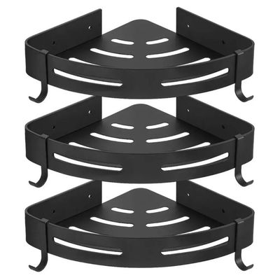 Imagen 2 del producto Repisa Mural Esquinero Para Baño Ducha Aluminio Negro De 3 Niveles