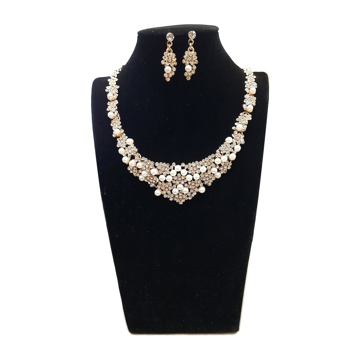 GENERICO - Set De Collar Y Aros Para Dama Dorado