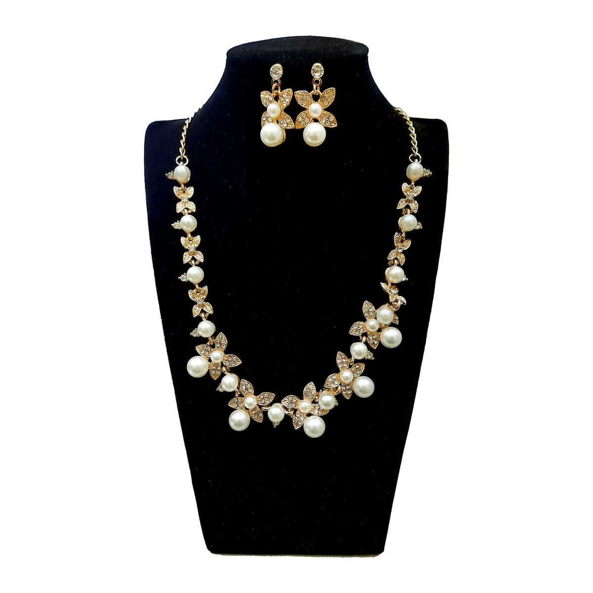 GENERICO - Set De Collar Y Aros Para Dama Dorado