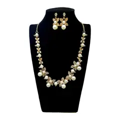 GENERICO - Set De Collar Y Aros Para Dama Dorado