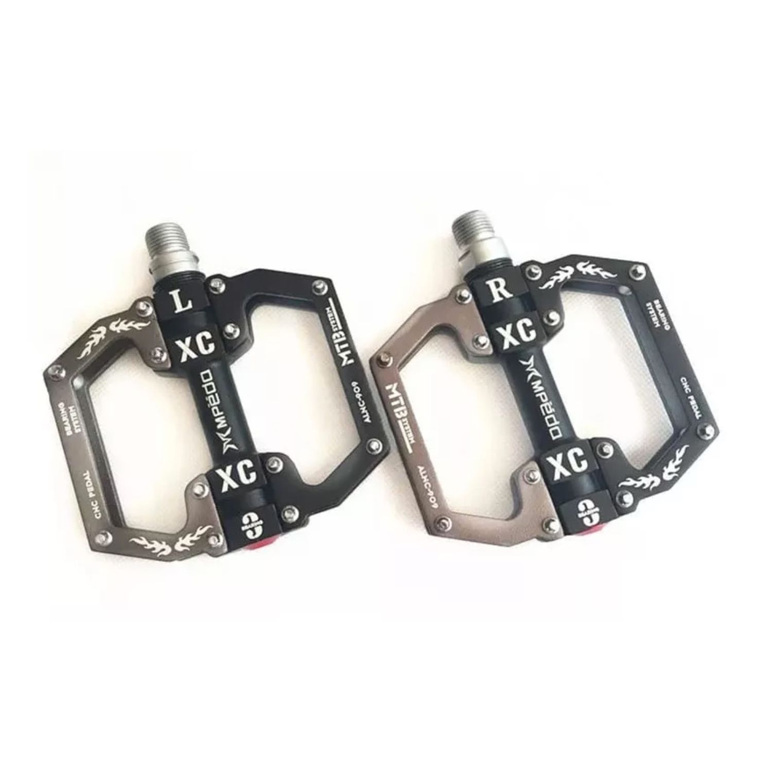 Pedales Bicicleta Mtb Enduro Aluminio Plataforma Con Pines