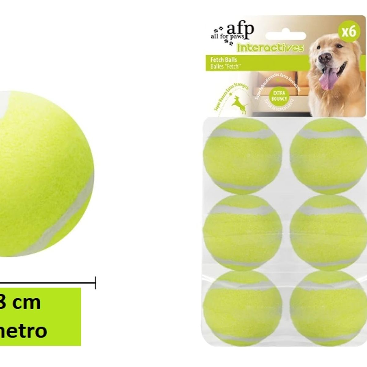 GENERICO - Pack 6 Mini Pelotas Perro Juguete Lanzador Automatico