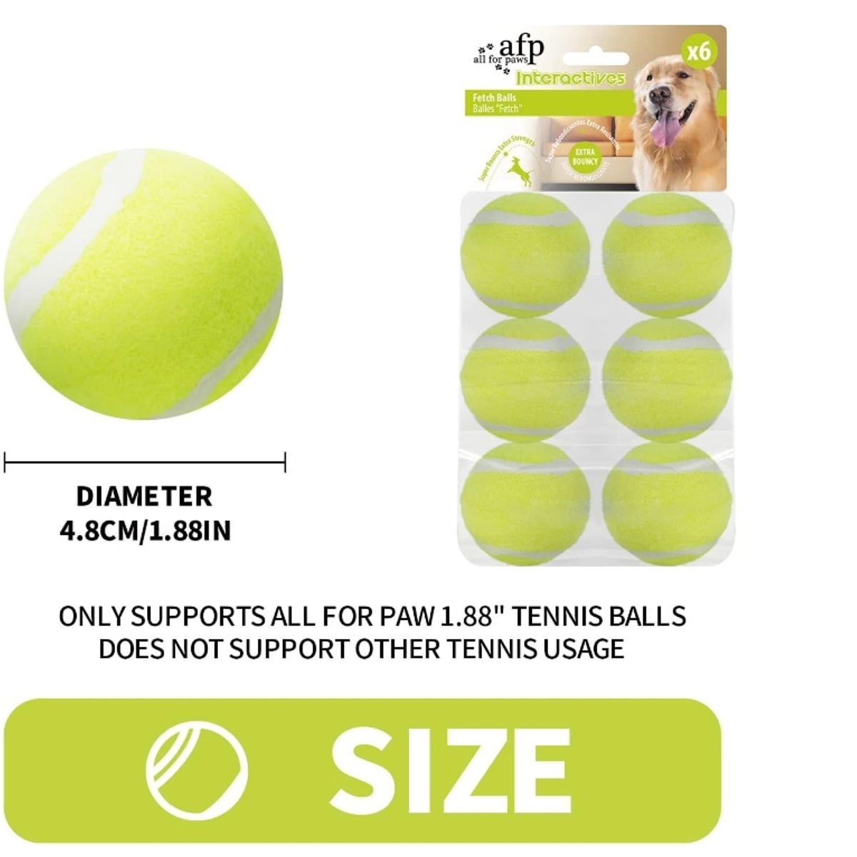 GENERICO - Pack 6 Mini Pelotas Perro Juguete Lanzador Automatico