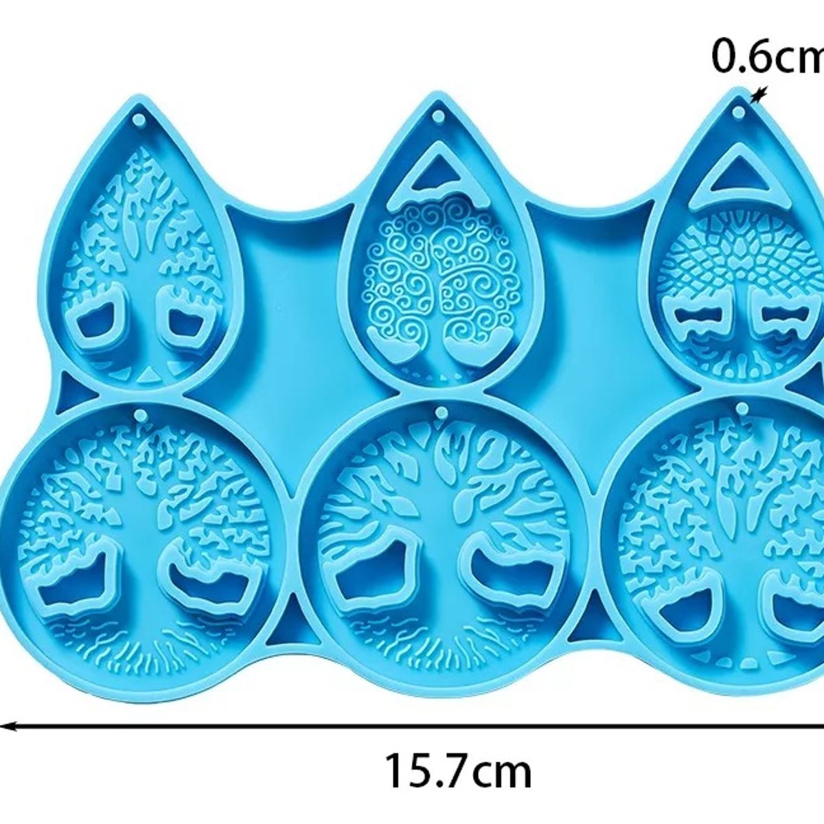 GENERICO - Molde Silicona Resina Uv Collar Llavero Arboles