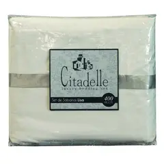 CITADELLE - Set Sábanas Lisa 400 Hilos Blanco, King