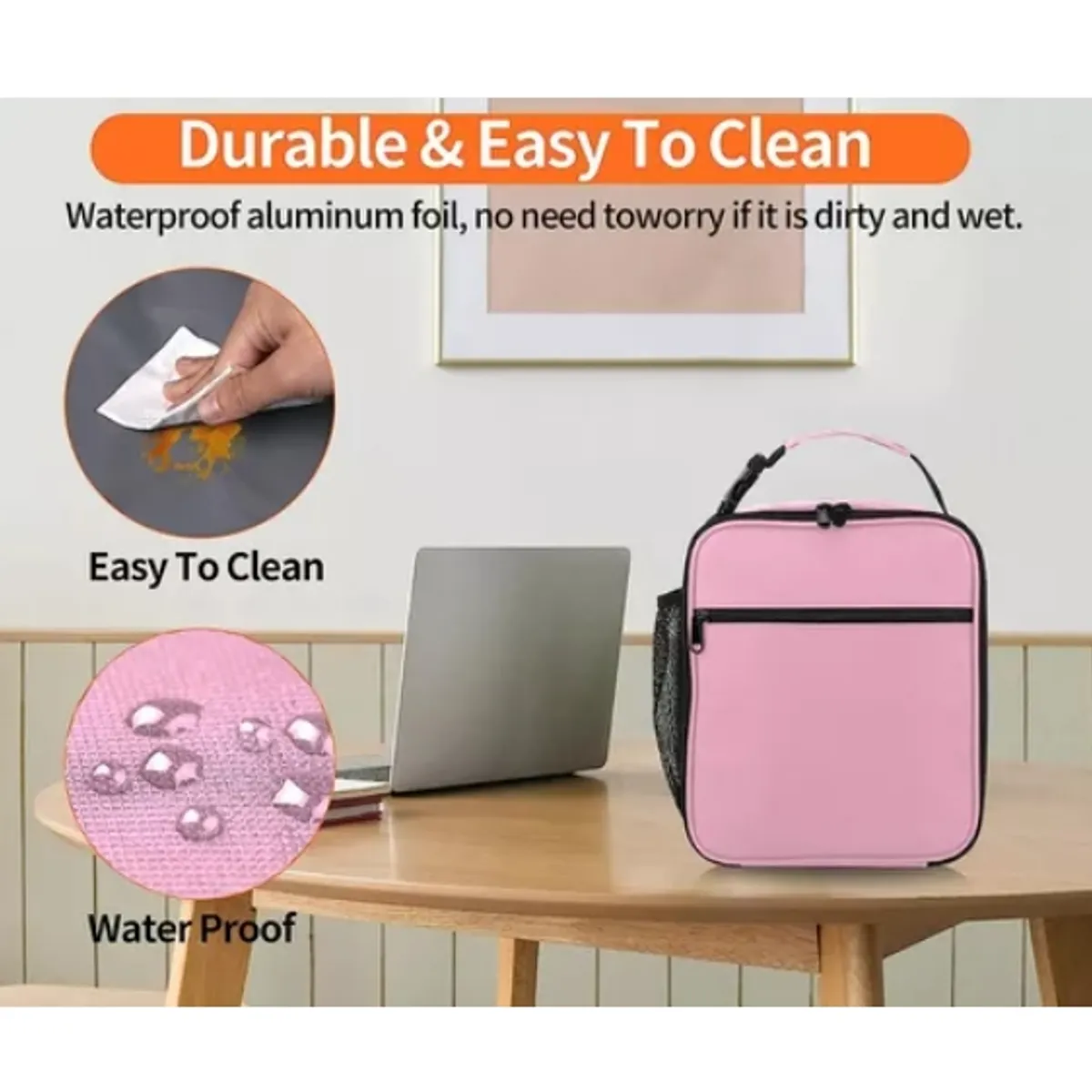 ESHOPANGIE - Lonchera Térmica Portátil  Bolsa Del Almuerzo Rosado