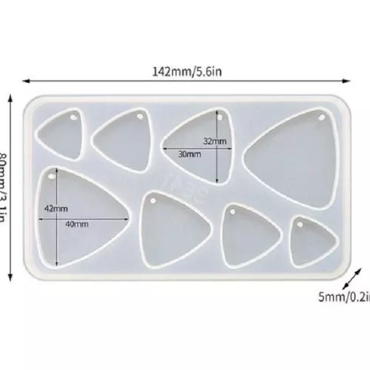 GENERICO - Molde Silicona Resina Uv Collar Llavero Figuras Geométricas