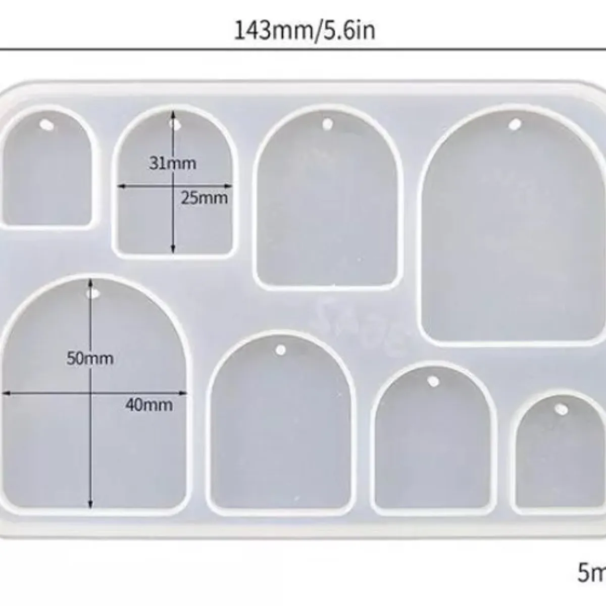 GENERICO - Molde Silicona Resina Uv Collar Llavero Figuras Geométricas