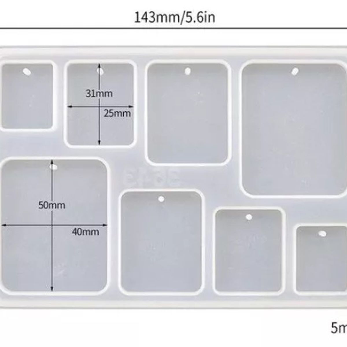 GENERICO - Molde Silicona Resina Uv Collar Llavero Figuras Geométricas