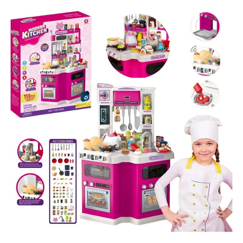 GENERICO - Cocina De Juguete Luces Y Sonido Multifuncional 113 Piezas