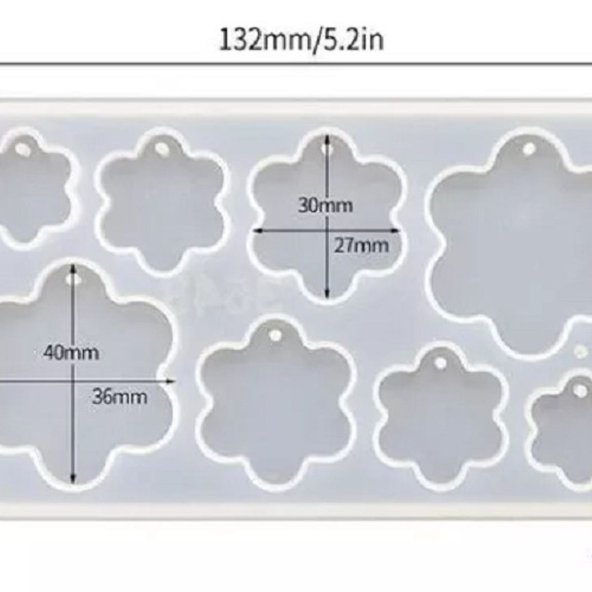 GENERICO - Molde Silicona Resina Uv Collar Llavero Figuras Geométricas