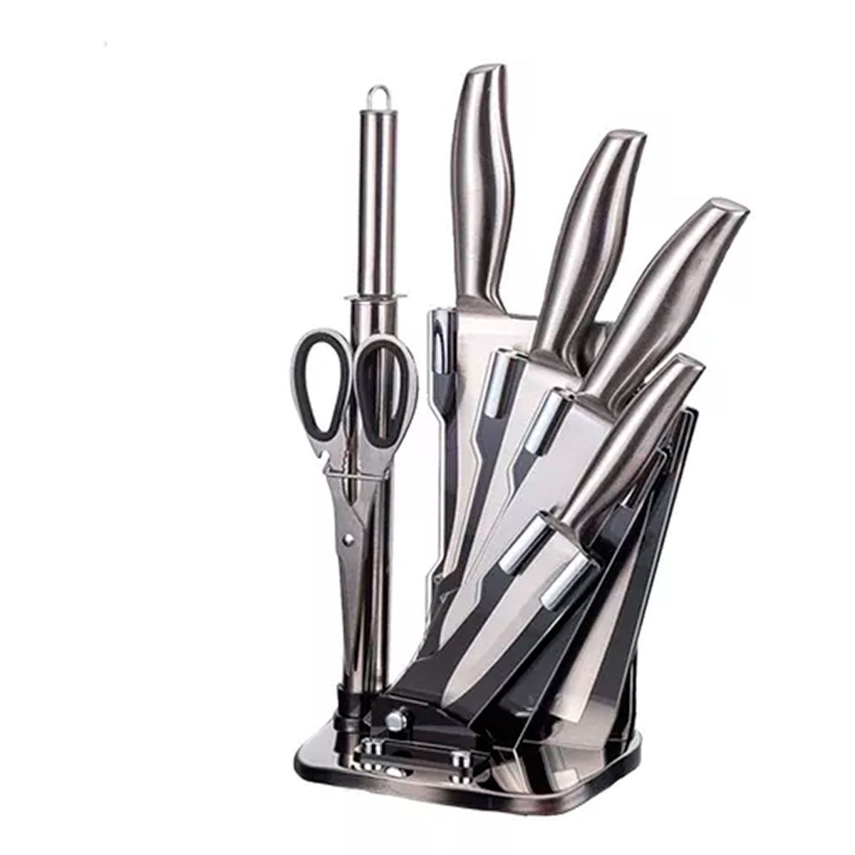 ESHOPANGIE - Set De Cuchillos 7 Piezas Acero Inoxidable + Soporte
