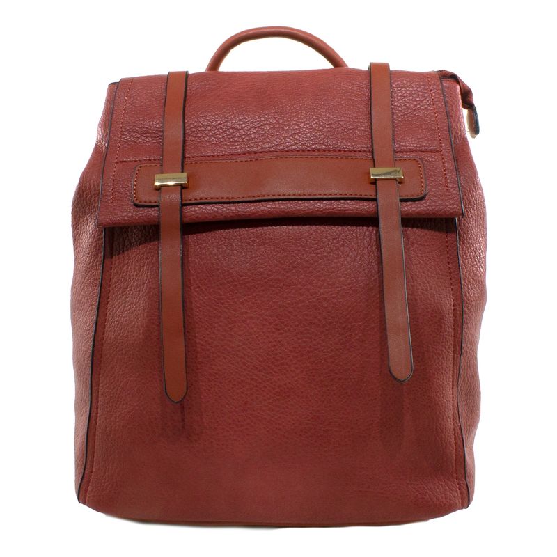 MAILEA - Mochila ecocuero grande 2 lazos para mujer rojo