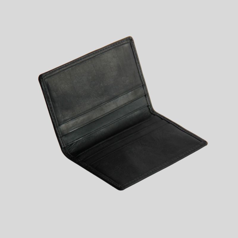 TRAUKO - Tarjetero Unisex Cuero Negro Trauko Porto