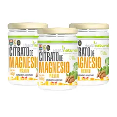HEALTHNATURAL - Set 3 Citrato de Magnesio en Polvo 160g Health Natural