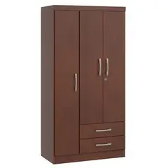 YARDAS - Closet Leticia Caoba 3 Puertas 2 Cajones