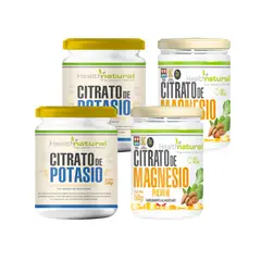 HEALTHNATURAL - Set 2 Citrato de Magnesio y 2 Citrato de Potasio en polvo