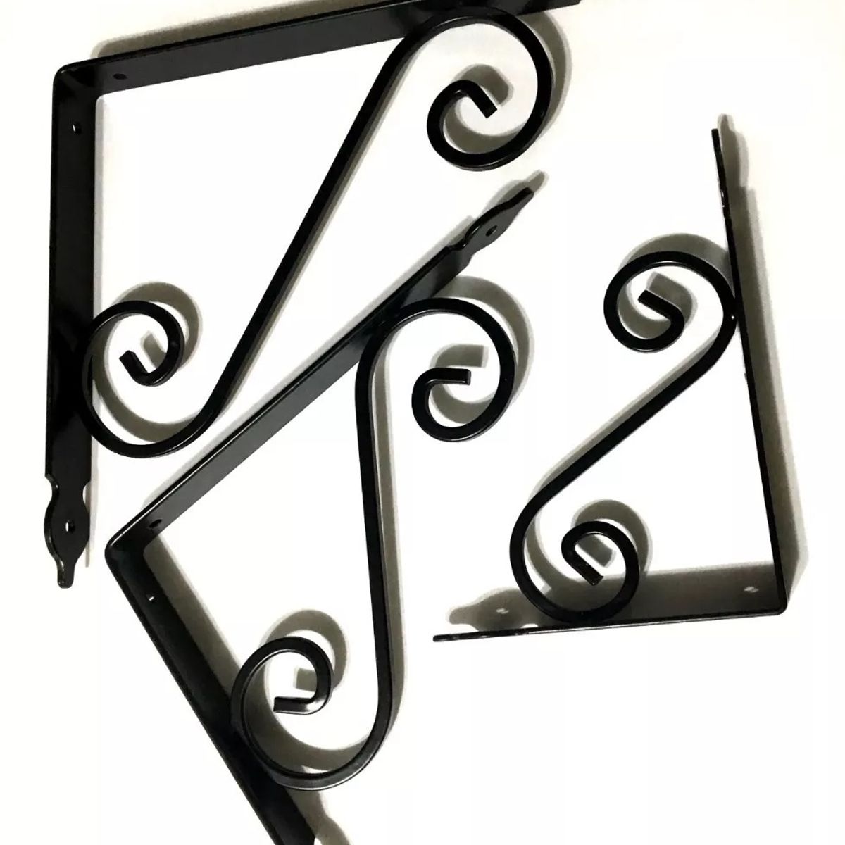 GENERICO - 2x Escuadras Repisa Fierro Forjado Tamaño pequeñas Nuevas