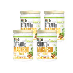 HEALTHNATURAL - Set 4 Citrato de Magnesio en Polvo 160g Health Natural