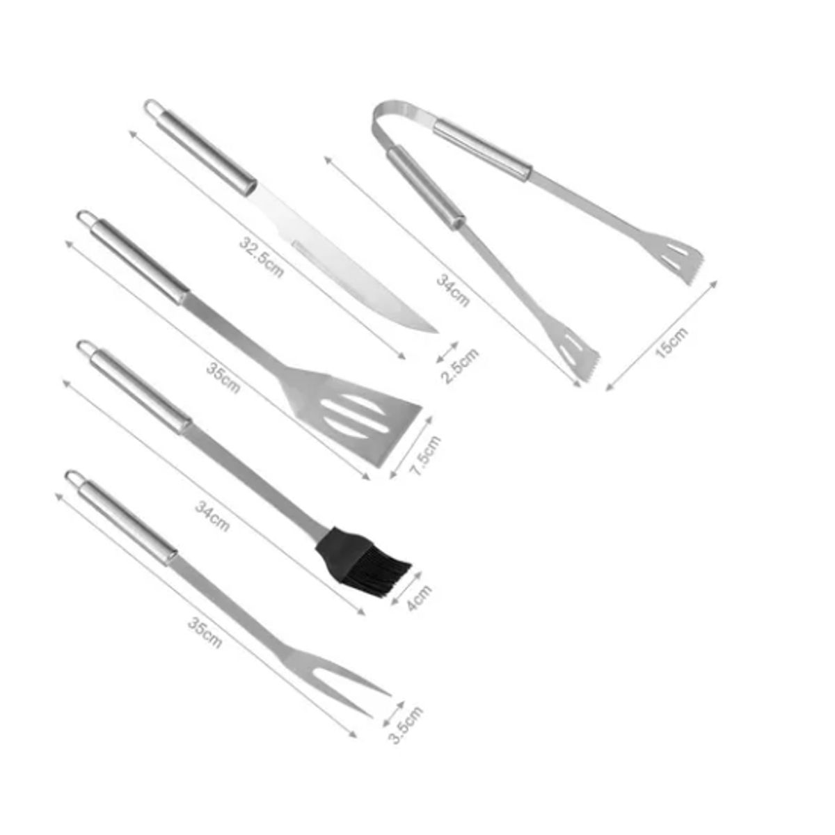 ESHOPANGIE - Set Parrillero Asado Barbacoa 5 Pcs En Maleta Kit Parrilla