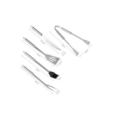 Imagen 2 del producto Set Parrillero Asado Barbacoa 5 Pcs En Maleta Kit Parrilla