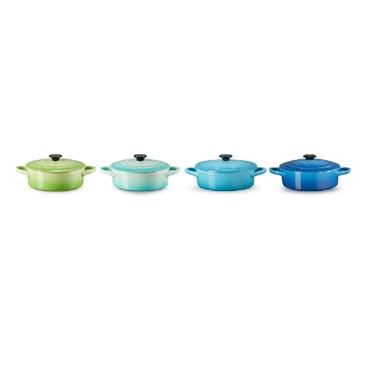 LE CREUSET - SET 4 MINI COCOTTE VERDE/AZUL 10