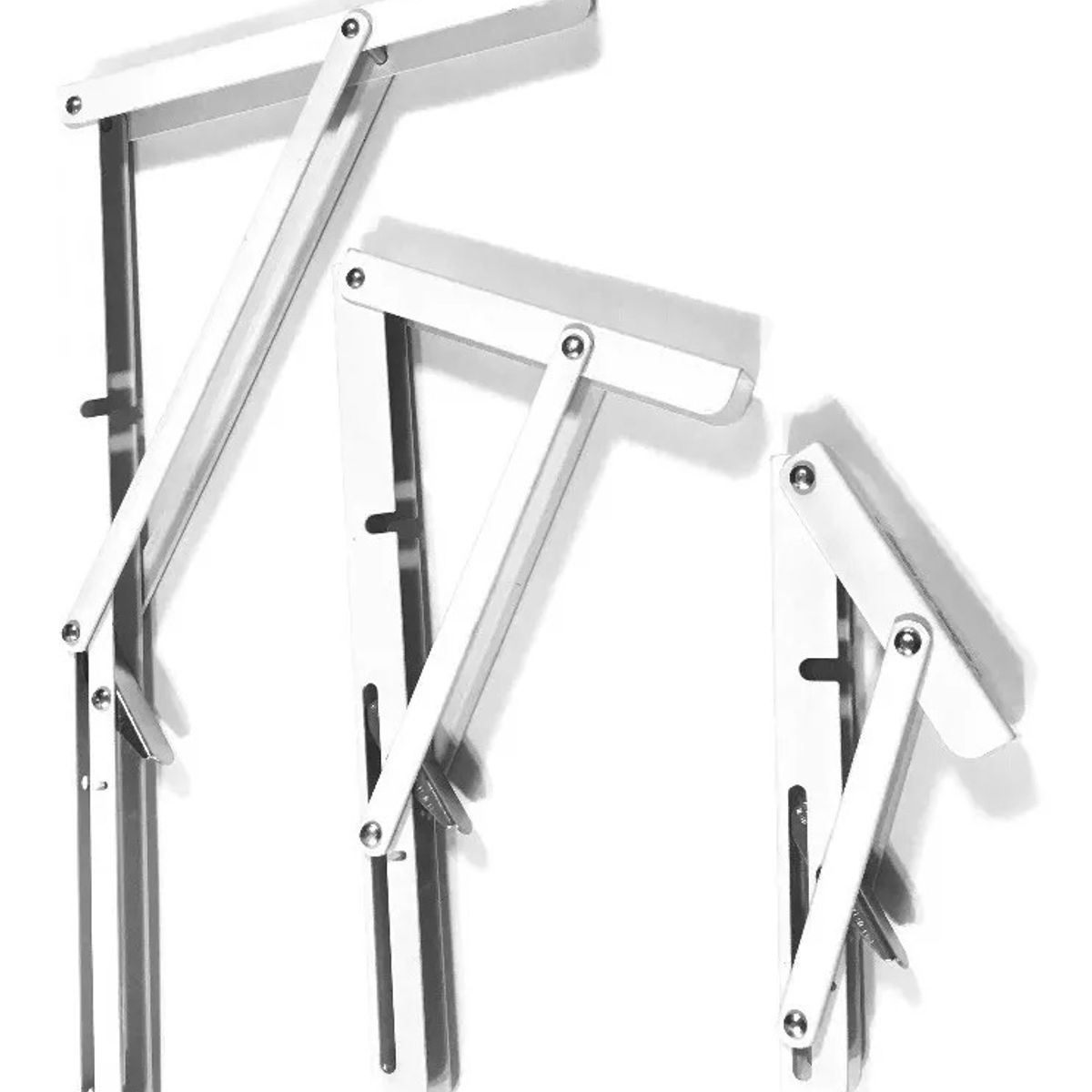 GENERICO - 2x Escuadra Abatible Repisa Mesa Fierro Blancas 30x16 Median