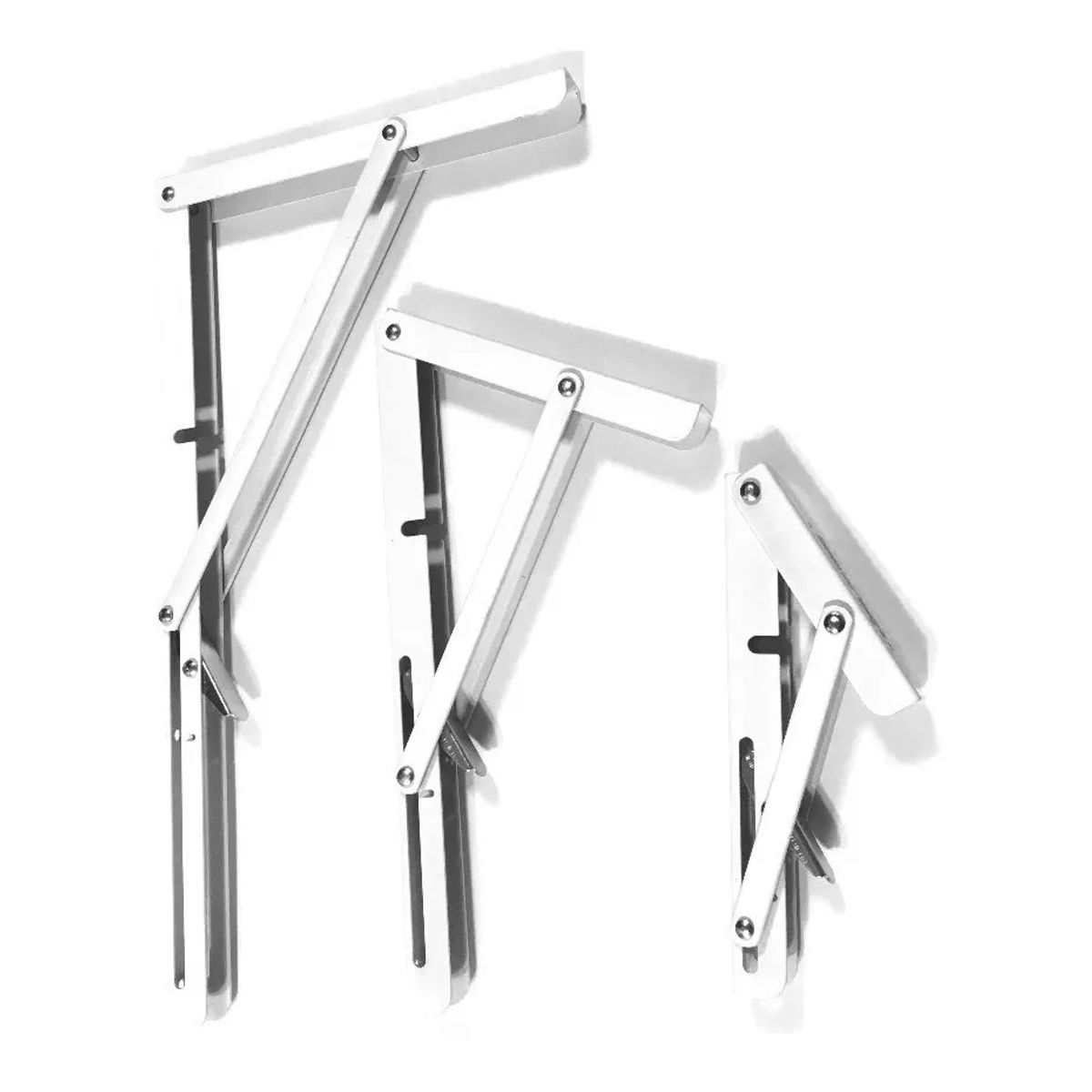 GENERICO - 2x Escuadra Abatible Repisa Mesa Fierro Blancas 30x16 Median