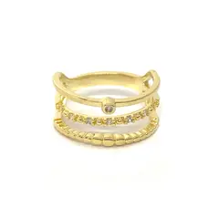 ANDREA COGGIOLA JOYAS - Anillo Natalia Enchapado Oro 18K