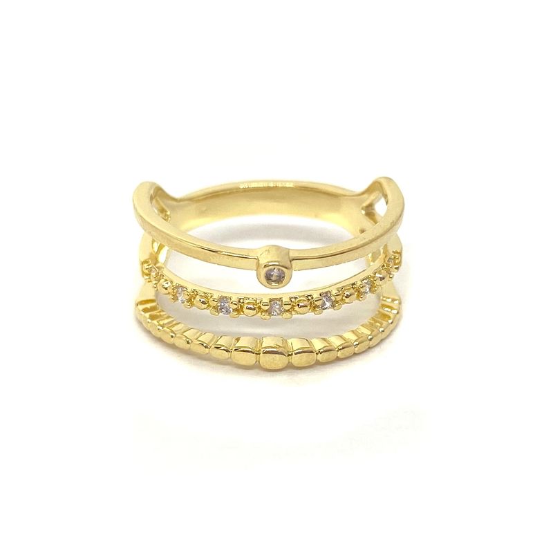 ANDREA COGGIOLA JOYAS - Anillo Natalia Enchapado Oro 18K