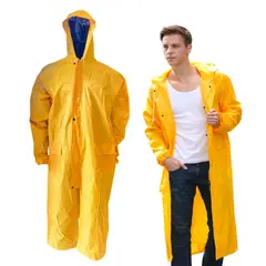 DALI - Capa Impermeable chubasquero largo con cierre amarillo