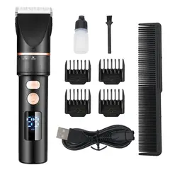 TIOZONEY - Cortapelos para hombres con cuchilla de aleación de titanio eléctrica
