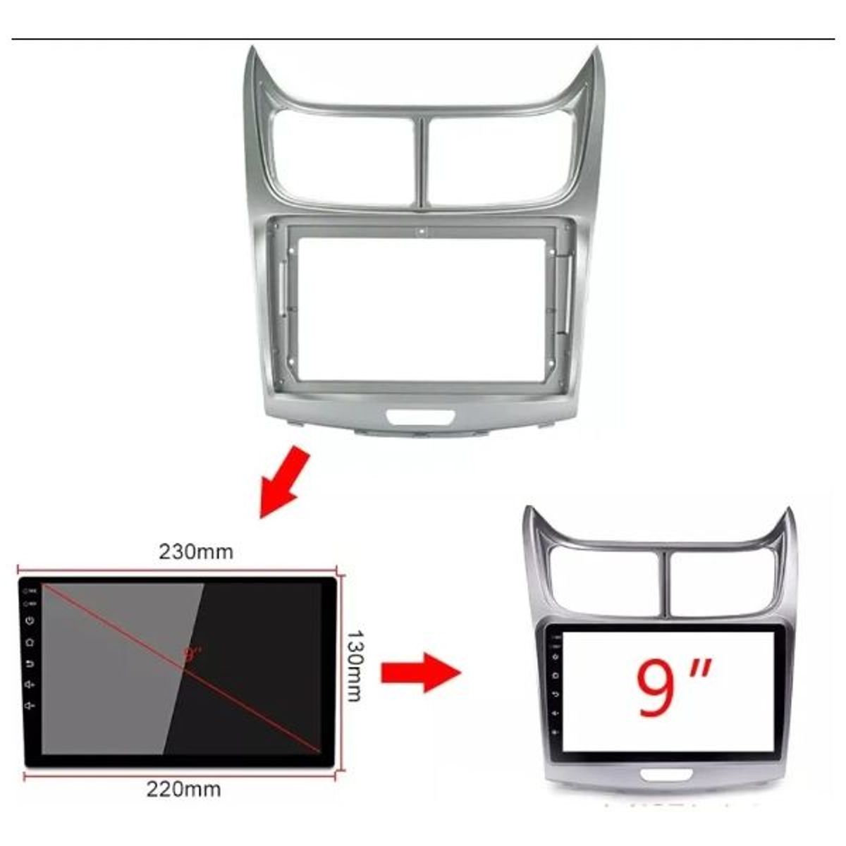 GENERICO - Bisel Adaptador Radio 9 Pulgad Chevrolet Sail 2004-2012 50-1