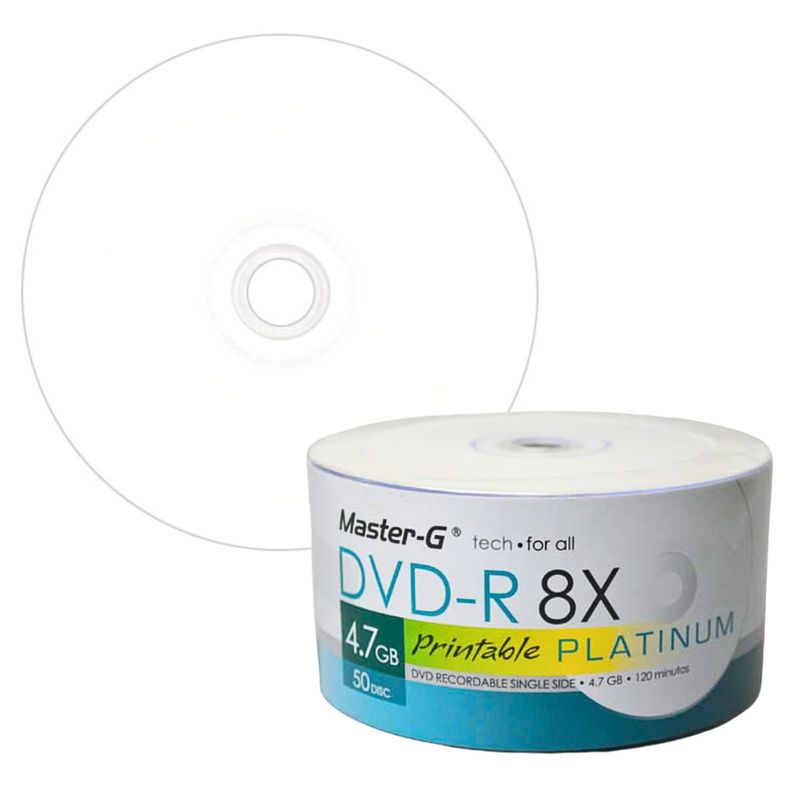 MASTER G - DVD-R Master G 8X Imprimible Platinum Pack 50 Discos 4.7GB
