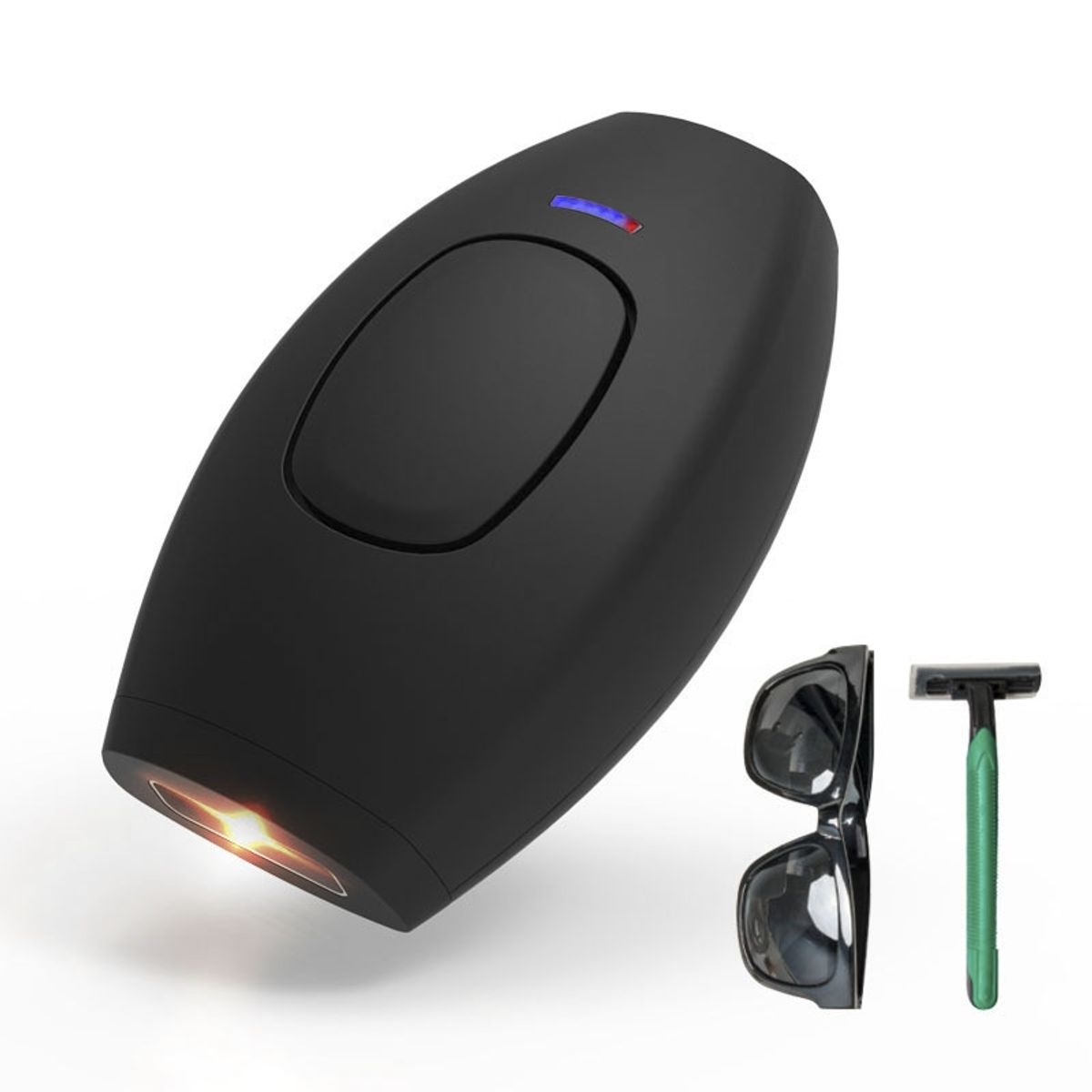 VATYERTY - Depilador láser eléctrico depilador de luz de pulso fuerte Permanente Negro