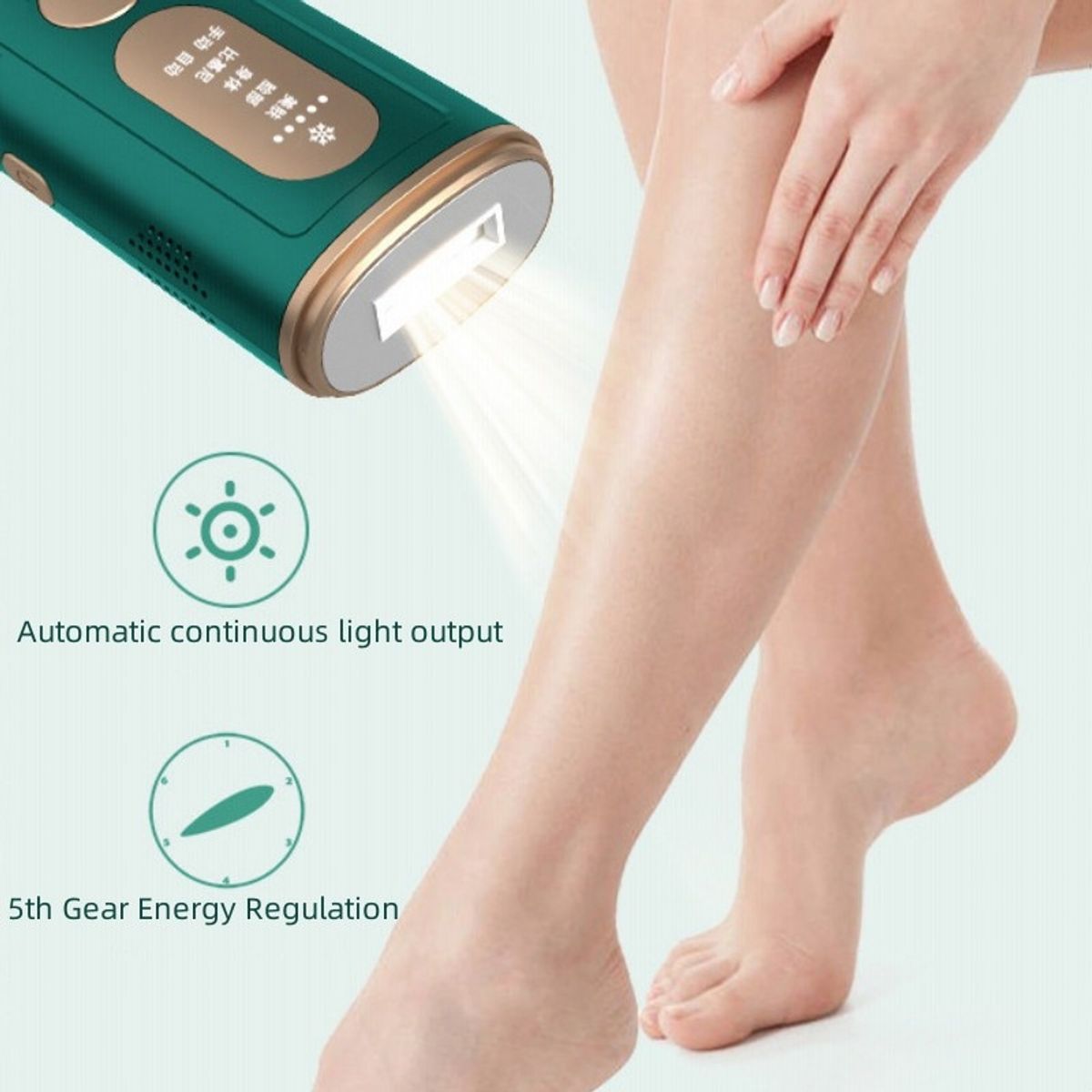 VATYERTY - Depiladora láser IPL con refrigeración por hielo para mujer Verde claro