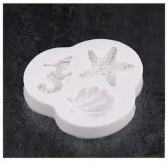 GENERICO - Molde Silicona Resina Uv Collar Llavero Moluscos