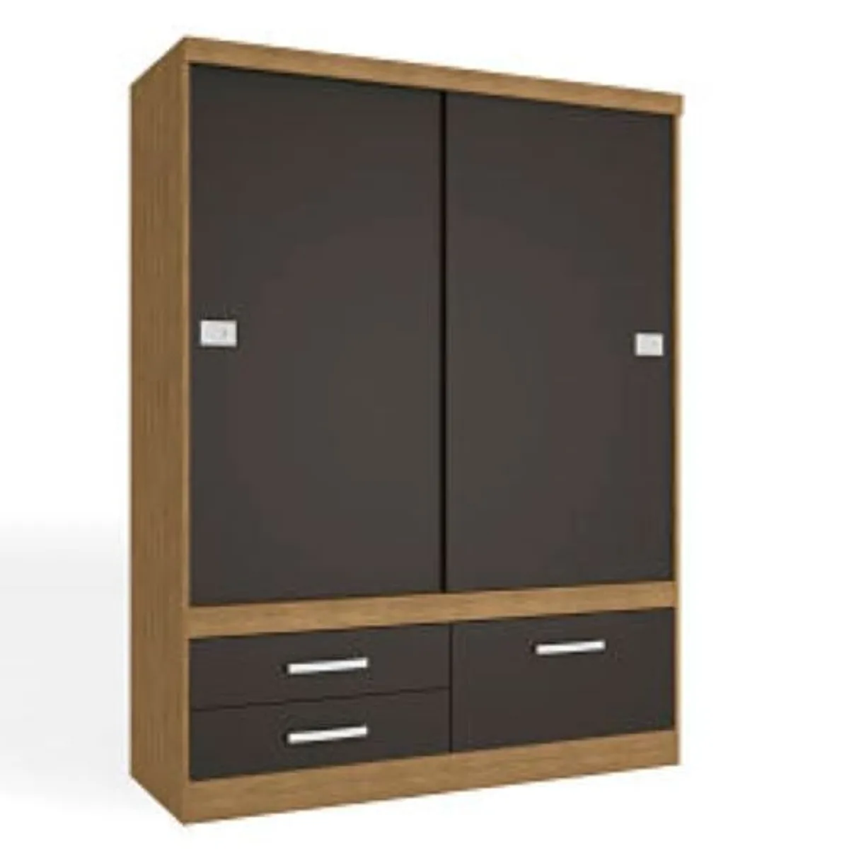 YARDAS - Closet Yardas Emilia Negro / Angelín 2 Ptas Correderas 3 Cajones