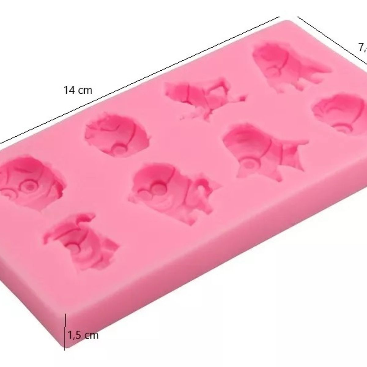 GENERICO - Molde Silicona Resina Uv Collar Llavero Minions