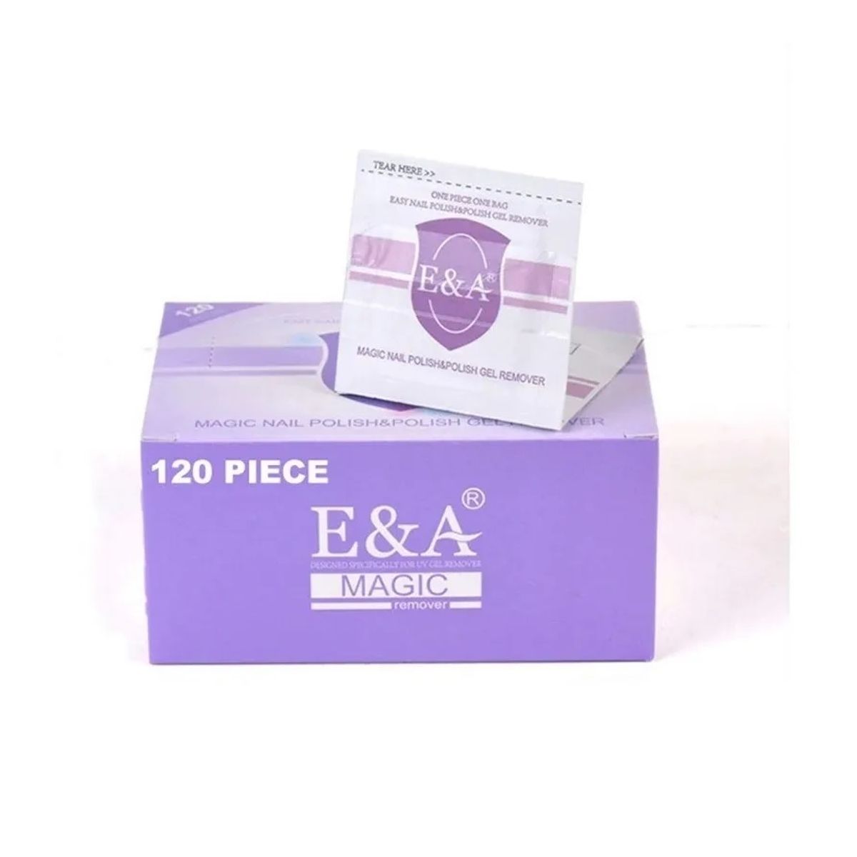 GENERICO - Caja 120 Sachet Removedor Esmalte Permanente Uñas Gel Uv