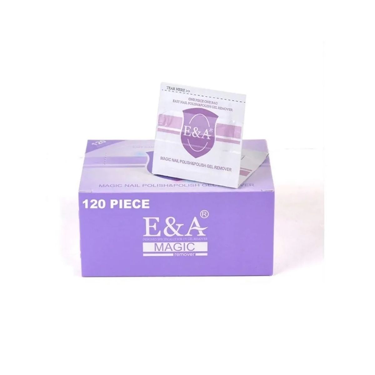 GENERICO - Caja 120 Sachet Removedor Esmalte Permanente Uñas Gel Uv