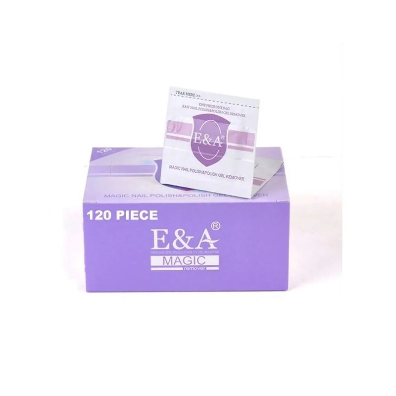 GENERICO - Caja 120 Sachet Removedor Esmalte Permanente Uñas Gel Uv