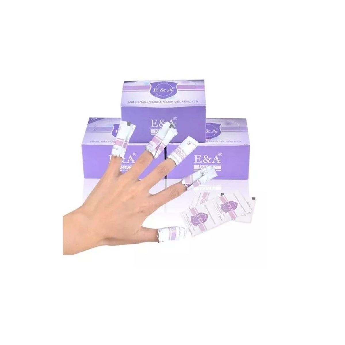 GENERICO - Caja 120 Sachet Removedor Esmalte Permanente Uñas Gel Uv
